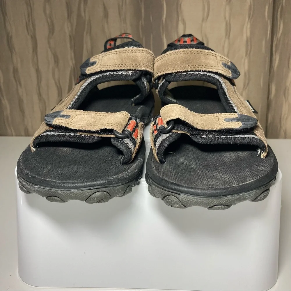 Teva Spoiler II Boy’s 3 Sport Sandals Trail Hiking Tan Black Adjustable Leather